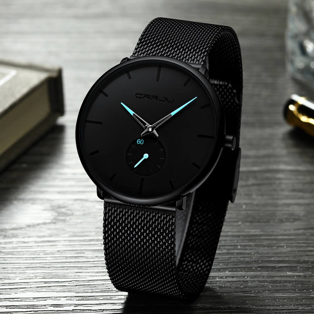 Luxe Quartz Klocka - Minimalistisk Design | Vattentålig