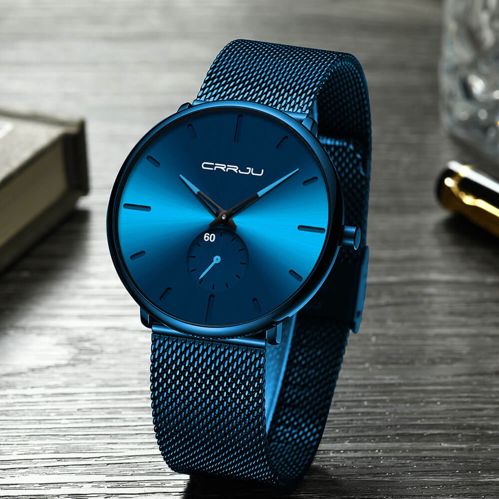 Luxe Quartz Klocka - Minimalistisk Design | Vattentålig
