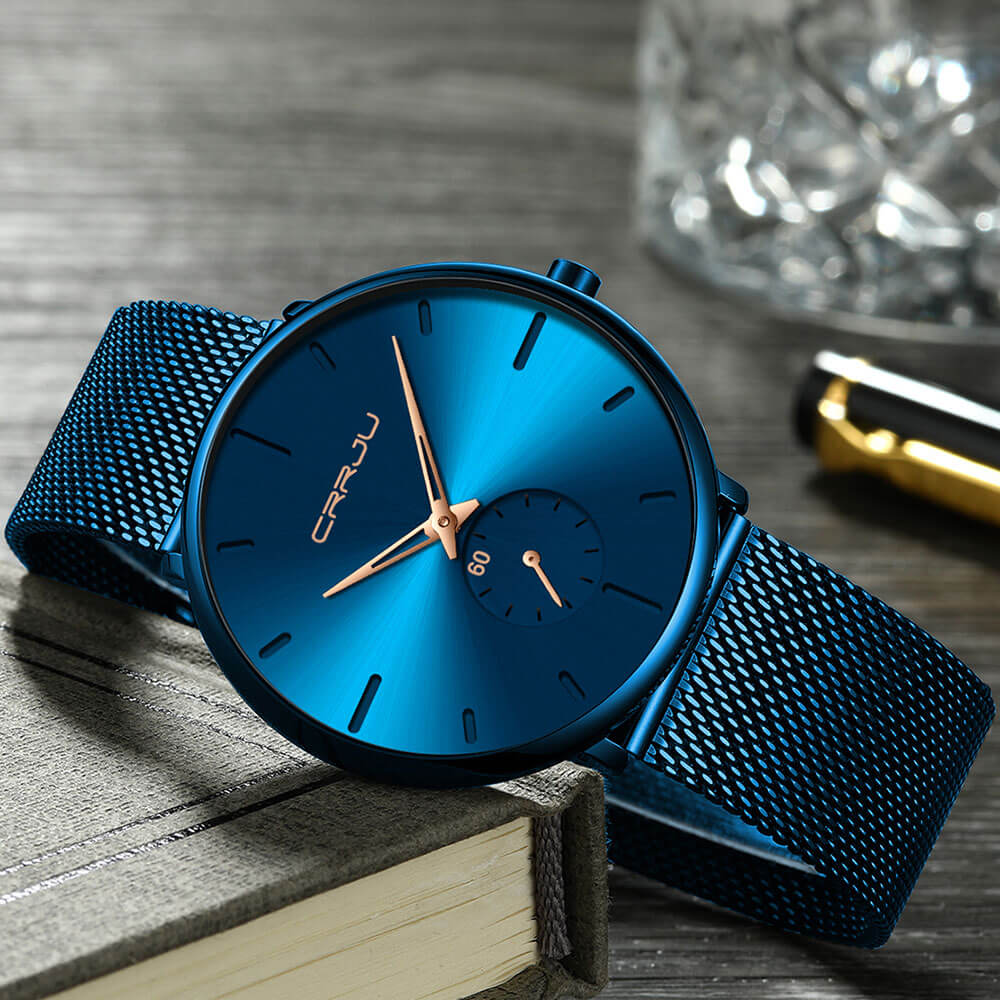 Luxe Quartz Klocka - Minimalistisk Design | Vattentålig