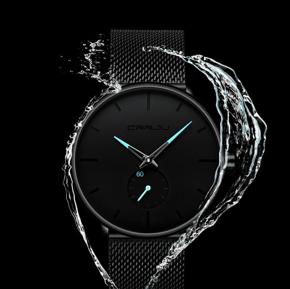 Luxe Quartz Klocka - Minimalistisk Design | Vattentålig