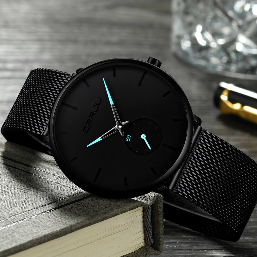 Luxe Quartz Klocka - Minimalistisk Design | Vattentålig