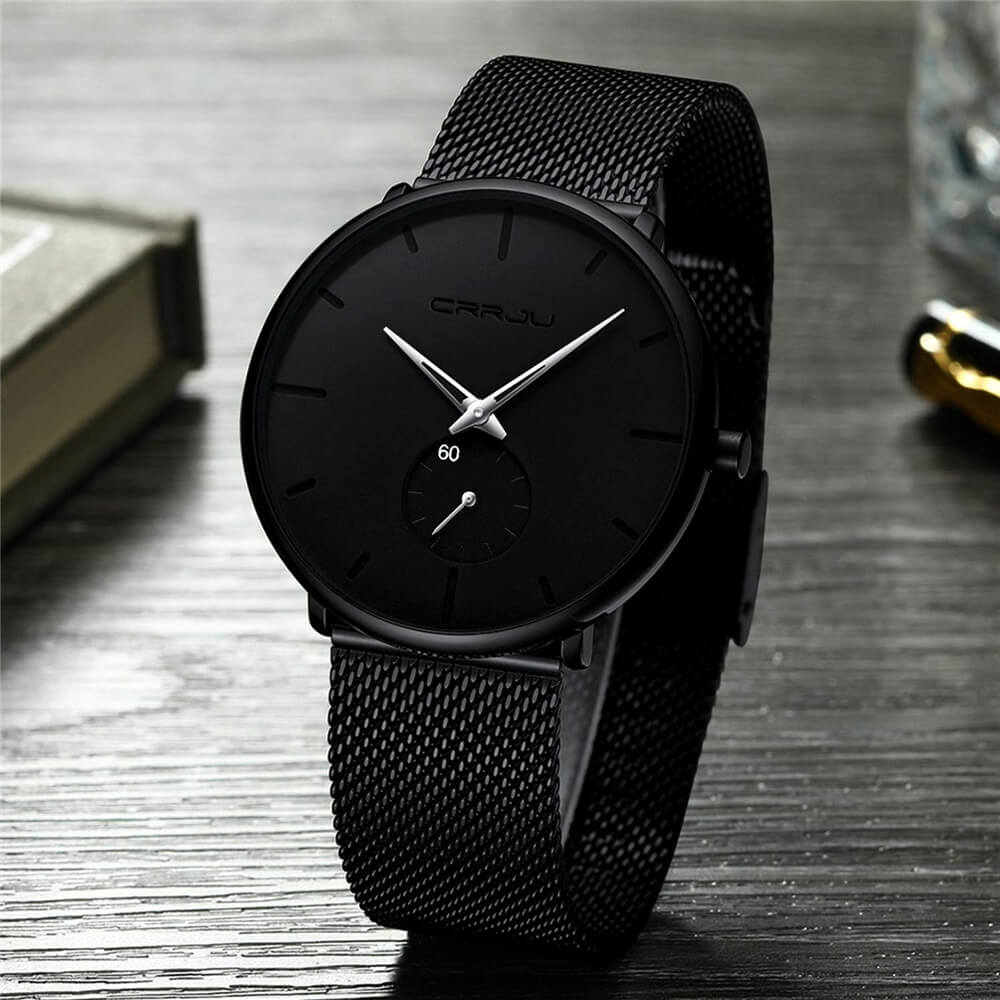 Luxe Quartz Klocka - Minimalistisk Design | Vattentålig