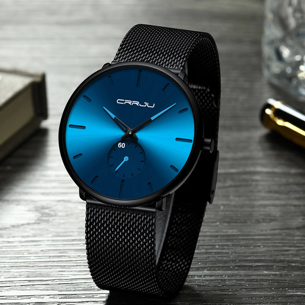 Luxe Quartz Klocka - Minimalistisk Design | Vattentålig