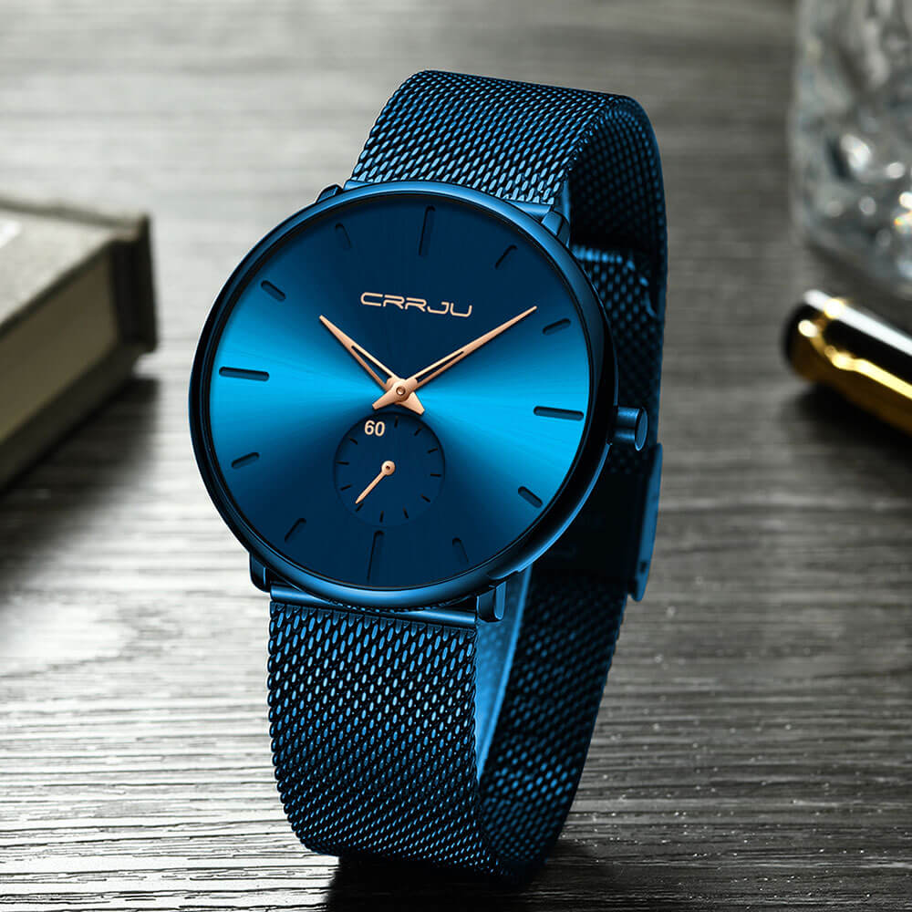 Luxe Quartz Klocka - Minimalistisk Design | Vattentålig