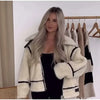 Luxe Korta Lammull Jacka | Elegant Beige Höstjacka