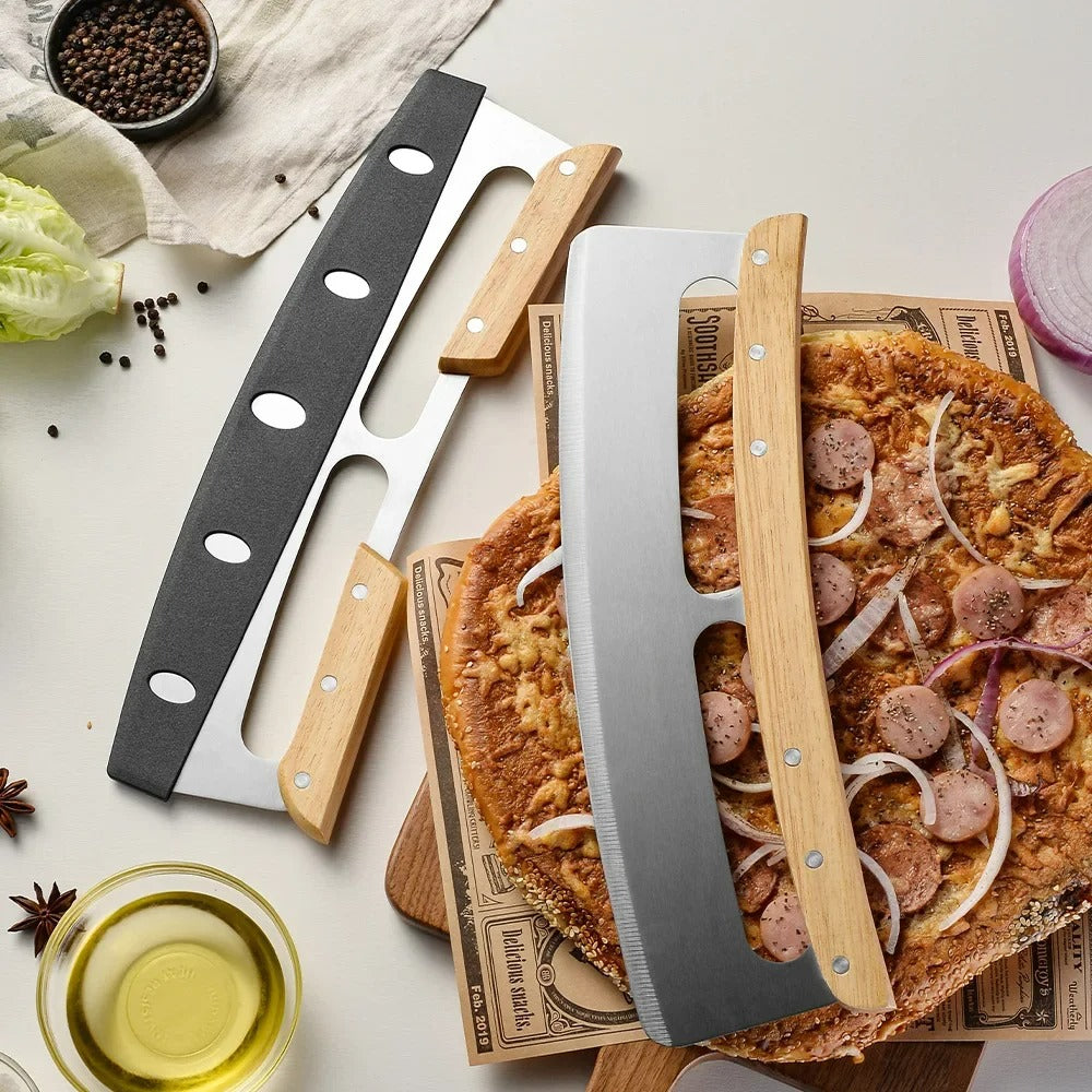 Stor Pizzaskärare med Böjd Rostfri Stålblad (35 cm) - Bruno
