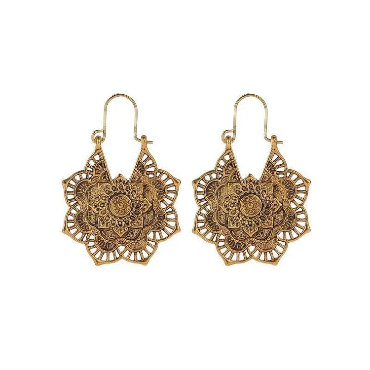 Gyllene/Silvriga Lotus Mandala Örhängen – Isolde