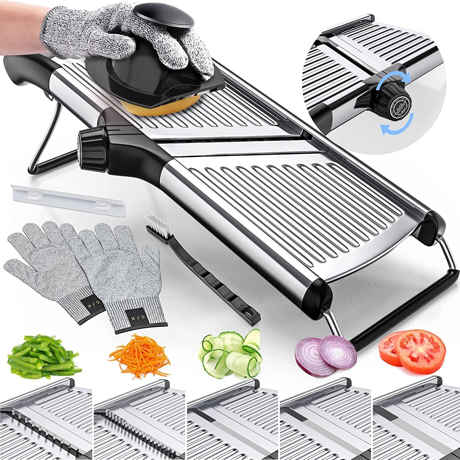 SlicerPro Säkerhetsset | Mandolin med Skärbeständiga Handskar