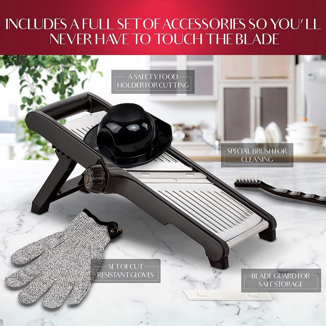SlicerPro Säkerhetsset | Mandolin med Skärbeständiga Handskar