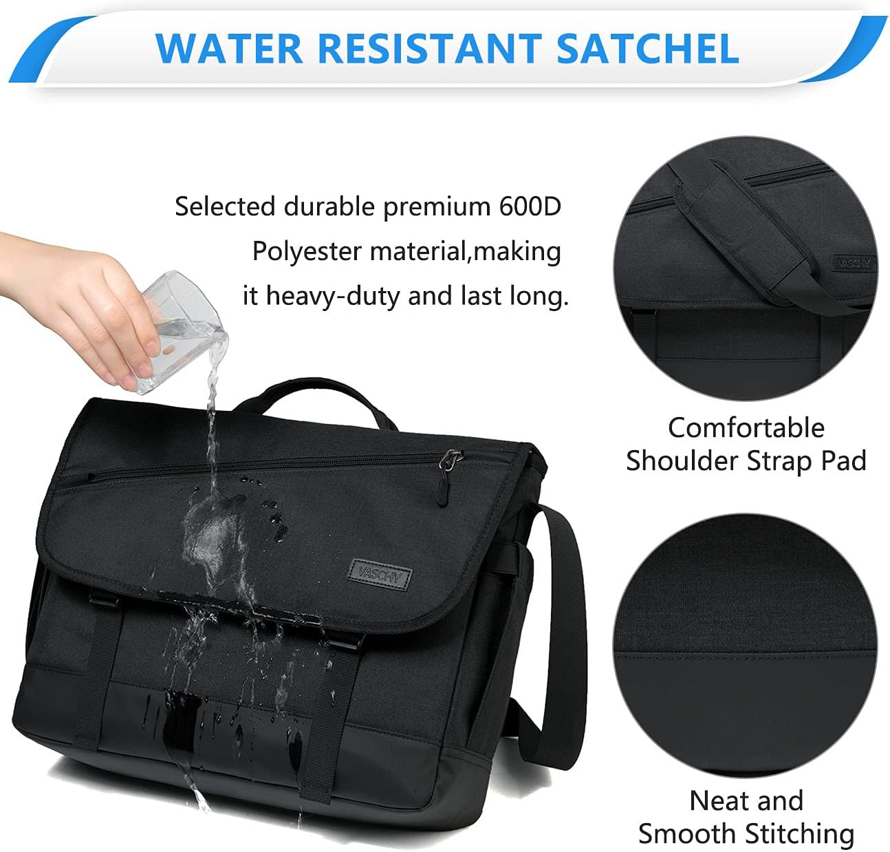 Vattentålig Laptop Messenger Bag med Justerbar Rem – WorkMate Serien