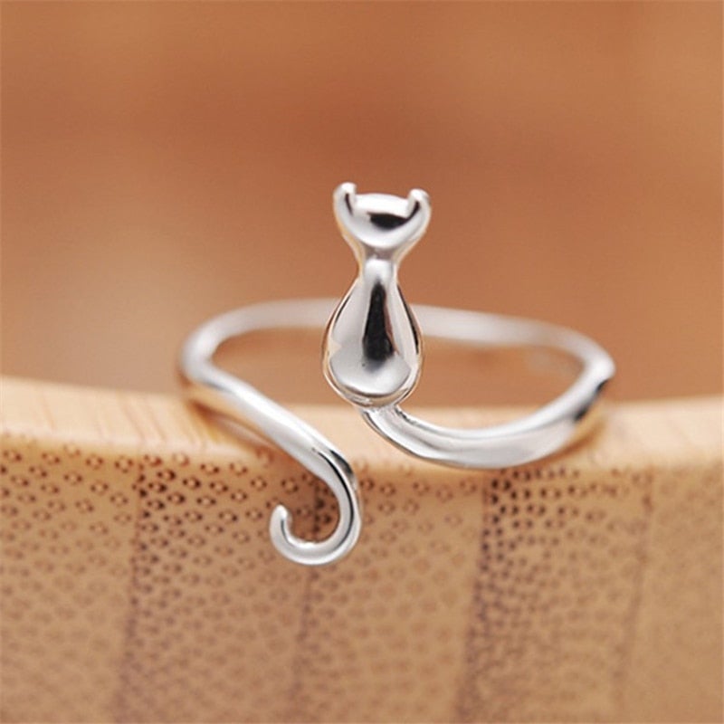 Katt Ring | Midnattskatt Silverring