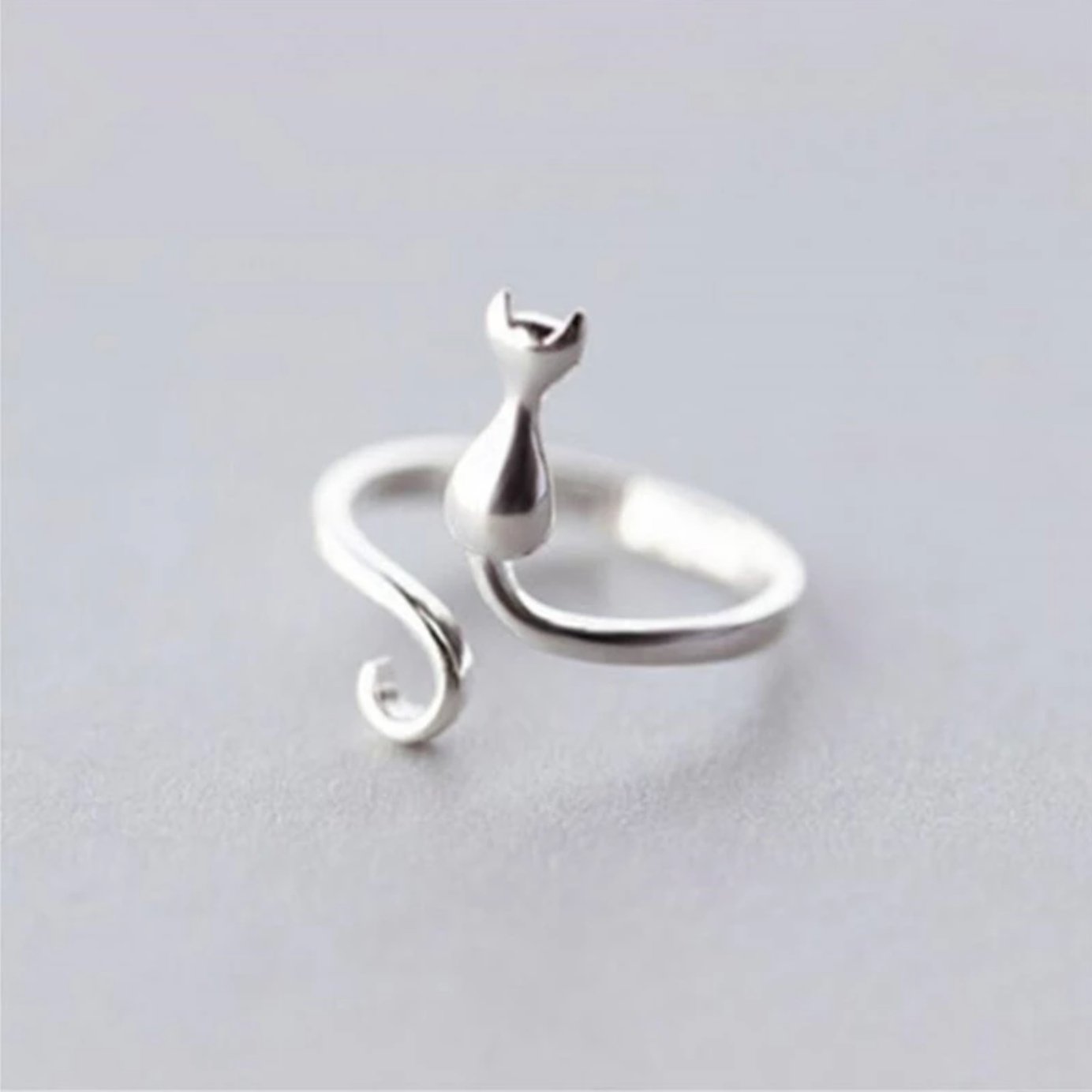 Katt Ring | Midnattskatt Silverring