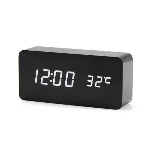 Minimalistisk Digital LED Väckarklocka med Röststyrning