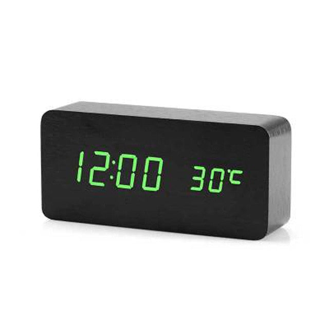 Minimalistisk Digital LED Väckarklocka med Röststyrning