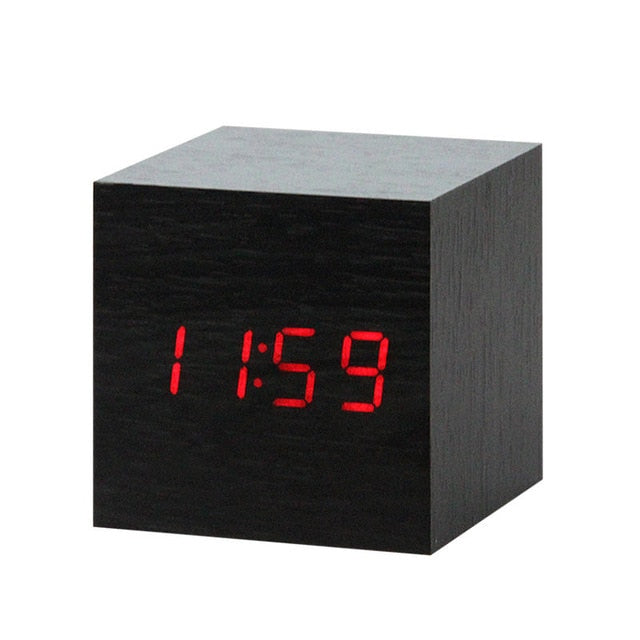 Minimalistisk Digital LED Väckarklocka med Röststyrning