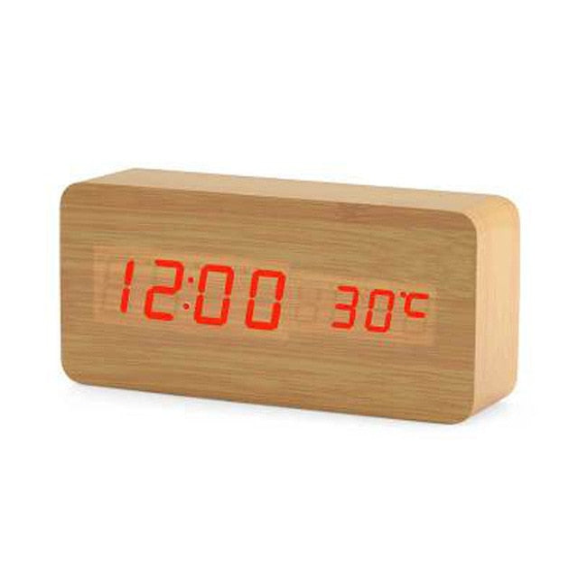 Minimalistisk Digital LED Väckarklocka med Röststyrning