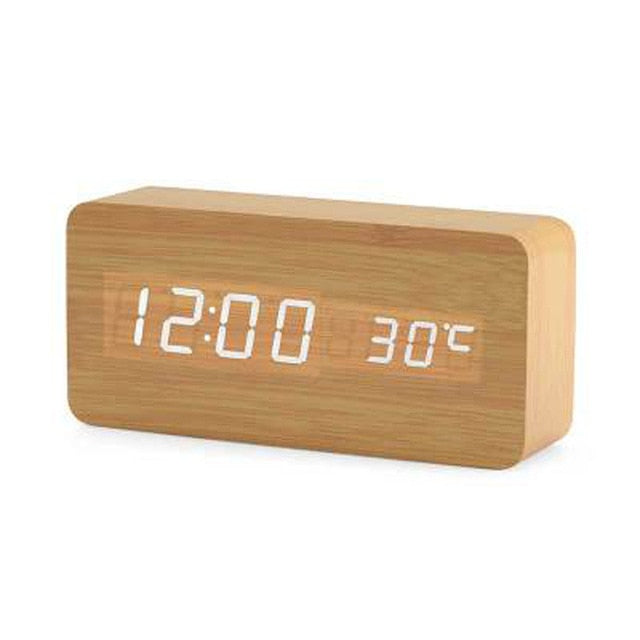 Minimalistisk Digital LED Väckarklocka med Röststyrning