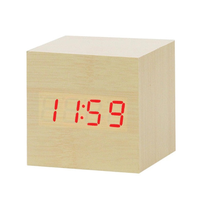 Minimalistisk Digital LED Väckarklocka med Röststyrning