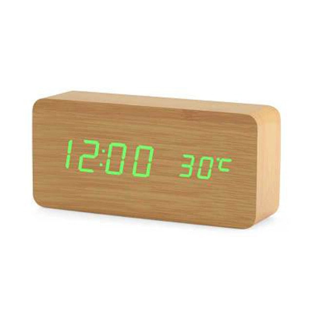 Minimalistisk Digital LED Väckarklocka med Röststyrning