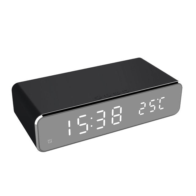 Trådlös Laddningsklocka | LED-display & Temperaturvisning