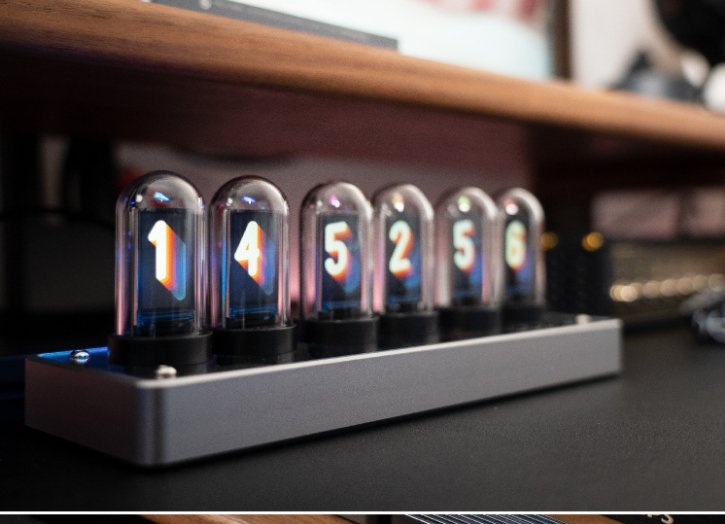 Vertikal LED Nixie Skrivbordsklocka – Chronix