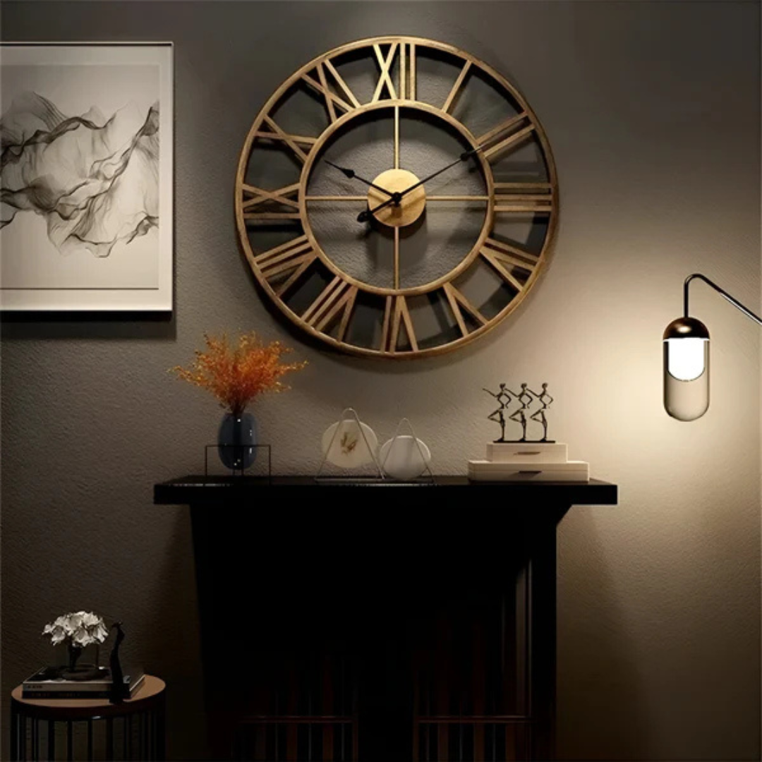 Modern Stor Väggklocka | 3D Design | Metall | Stilren Utstrålning
