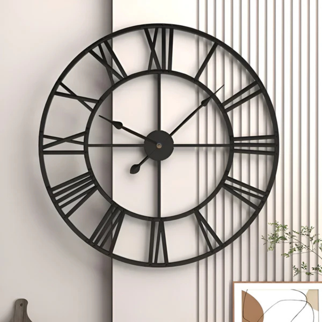Modern Stor Väggklocka | 3D Design | Metall | Stilren Utstrålning