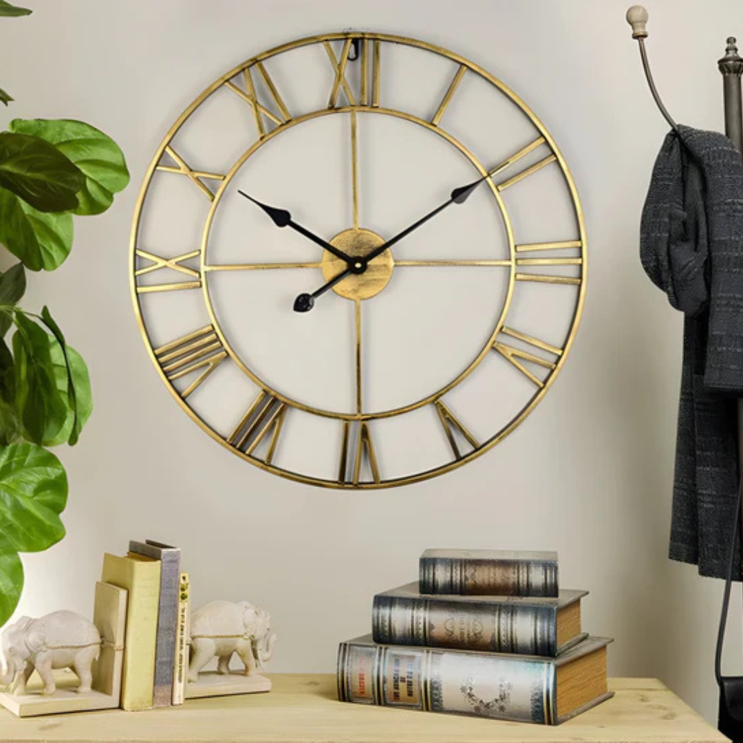 Modern Stor Väggklocka | 3D Design | Metall | Stilren Utstrålning