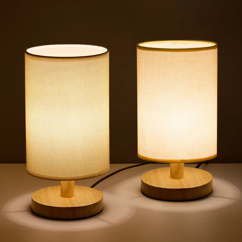 Modern Trä Nattduksbord Lampa | Dimbara & Fjärrkontroll