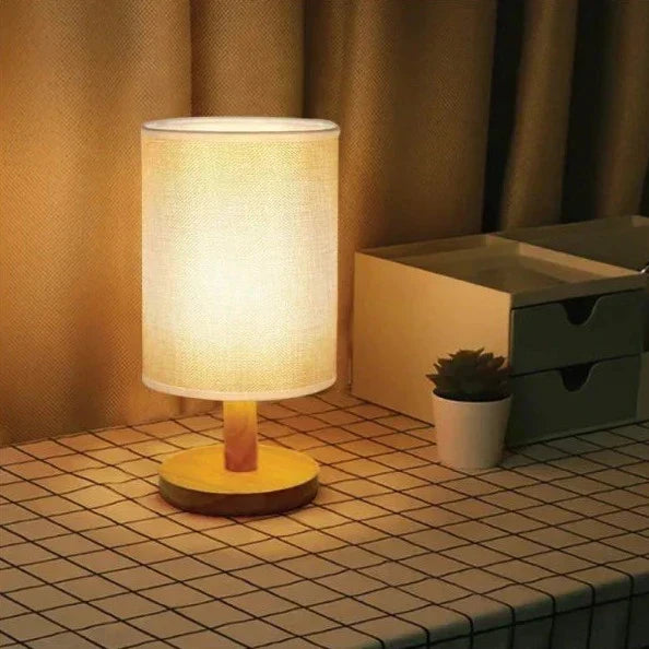 Modern Trä Nattduksbord Lampa | Dimbara & Fjärrkontroll