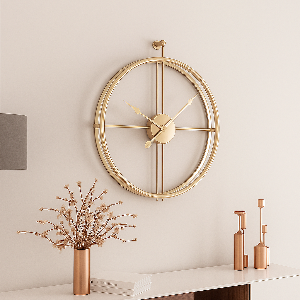 Vermilion Väggklocka | Tyst Stil | Svart/Grå Design – 55/60 cm