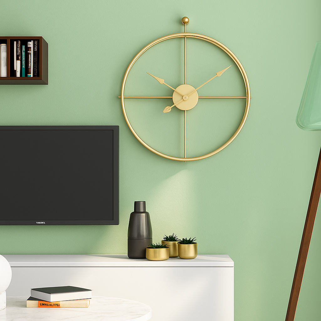 Vermilion Väggklocka | Tyst Stil | Svart/Grå Design – 55/60 cm