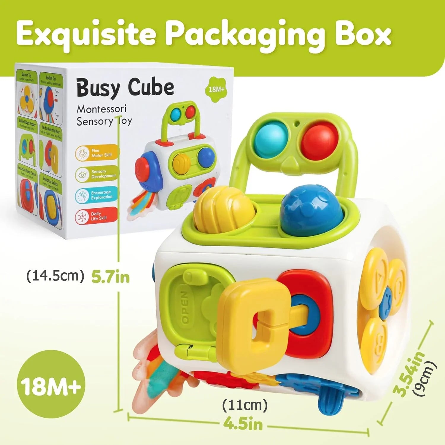 Montessori Busy Cube - Sensoriskt Aktivitetsleksak