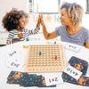 Lärande Spel Träbräda för Multiplikation 1–10 med Kort & Tärningar