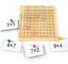 Lärande Spel Träbräda för Multiplikation 1–10 med Kort & Tärningar