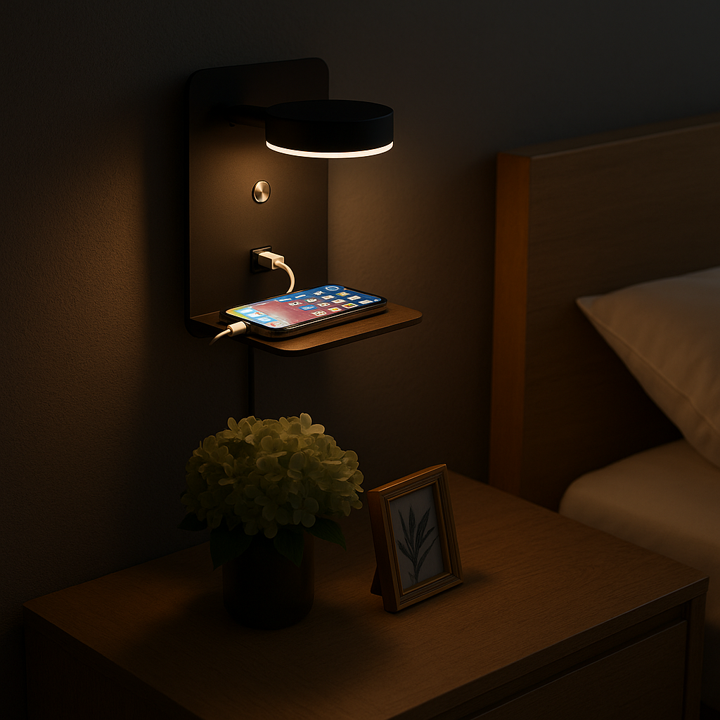 Nattlampa med USB-laddare - 330° Svängbar
