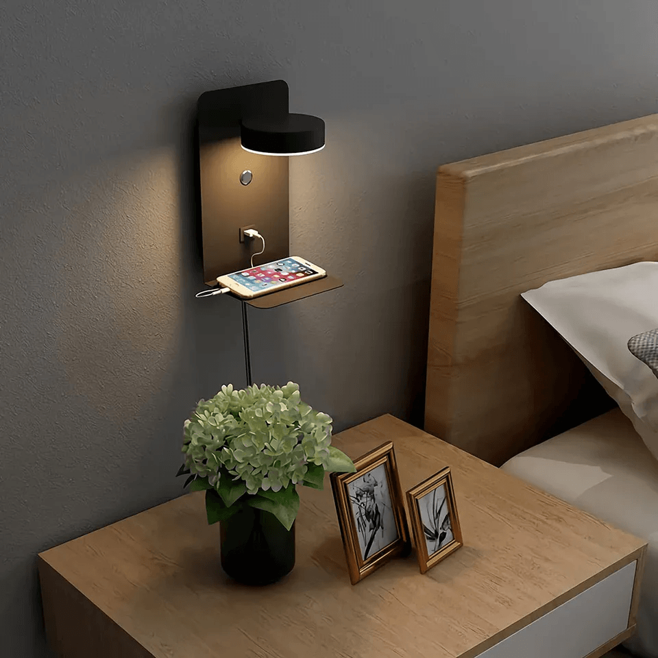 Nattlampa med USB-laddare - 330° Svängbar