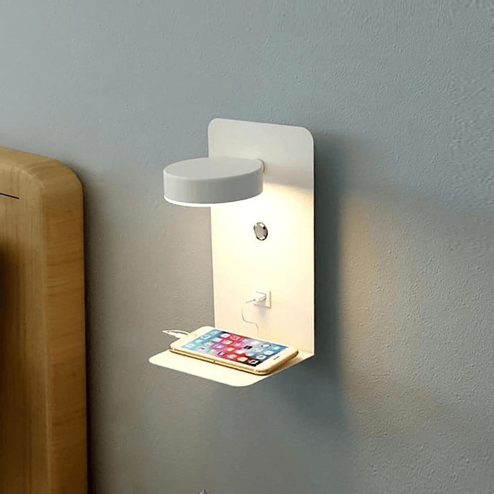 Nattlampa med USB-laddare - 330° Svängbar