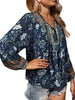 Vintage Boho Sommarblus med Blommönster och Långa Ärmar – Sana