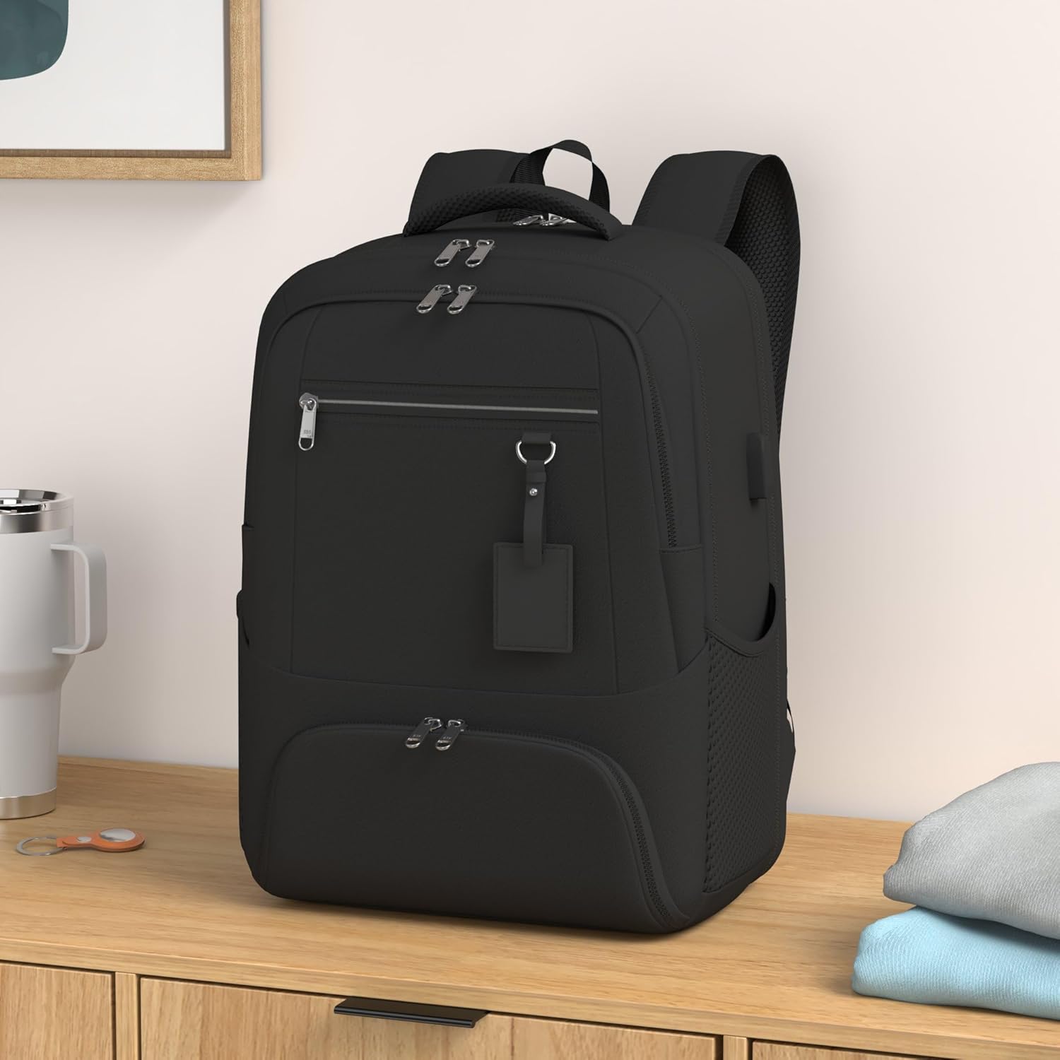 Vattentät Laptop- och Lunchryggsäck med USB-port – Mångsidig Resväska