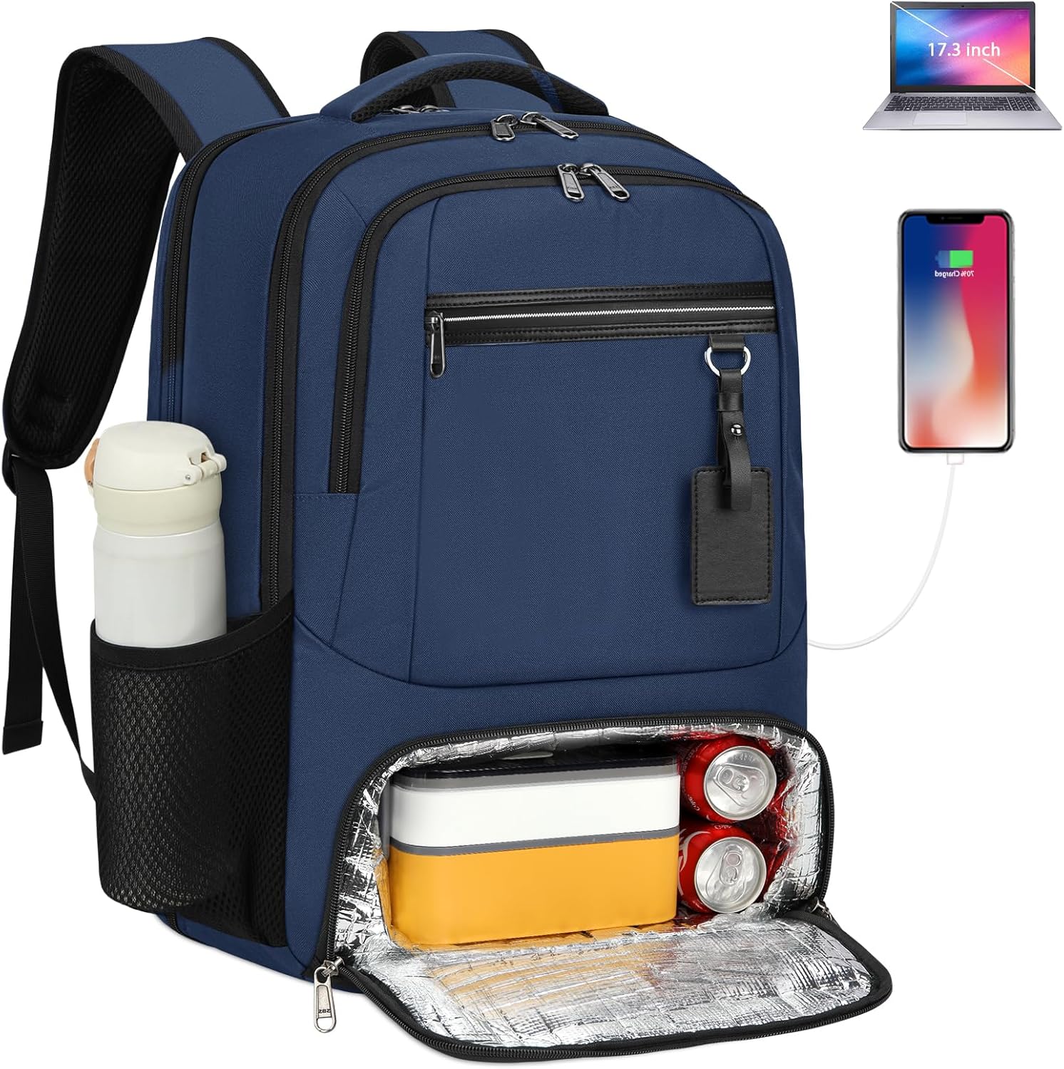 Vattentät Laptop- och Lunchryggsäck med USB-port – Mångsidig Resväska