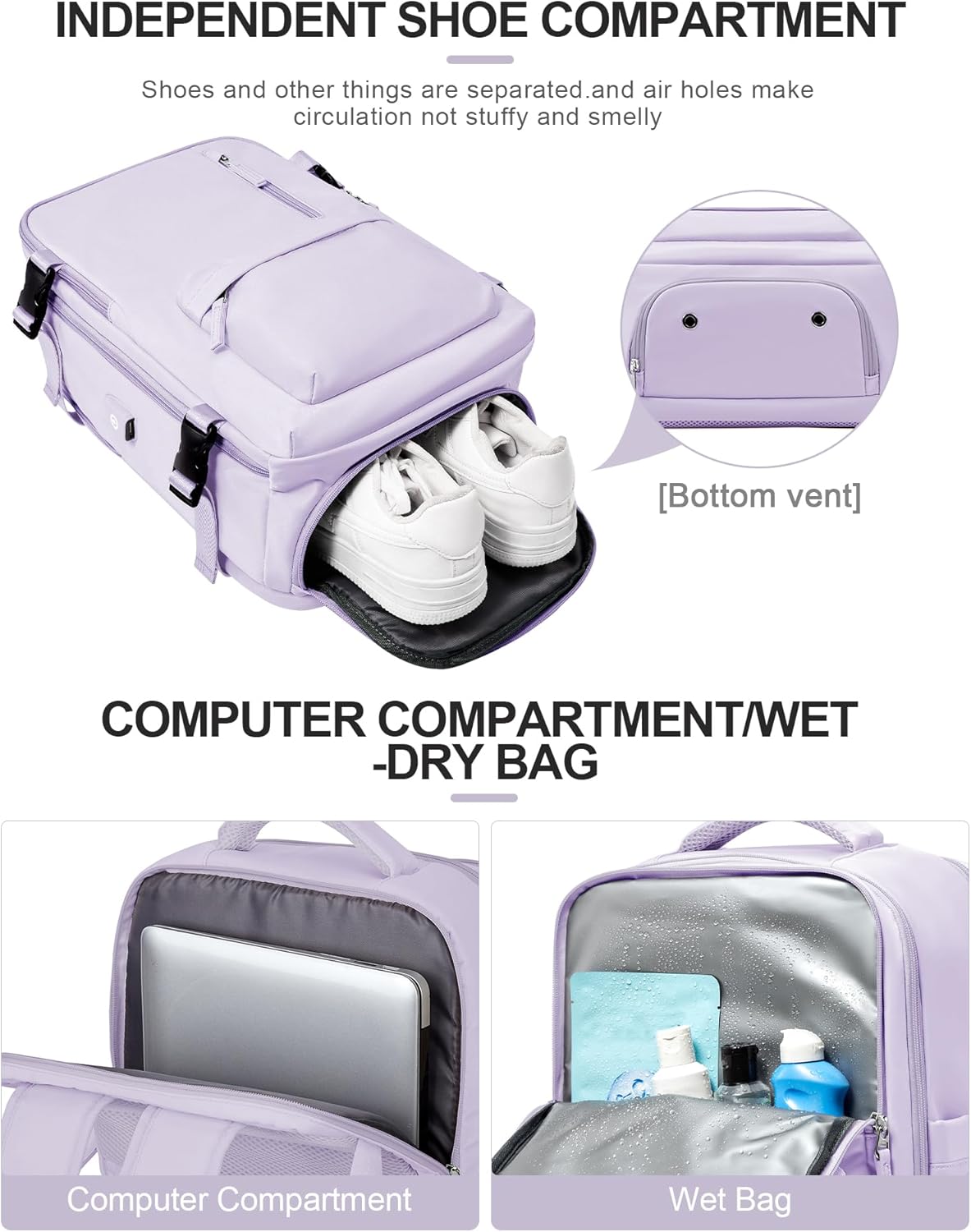 Multikompartments Laptopväska med Justerbar Axelrem
