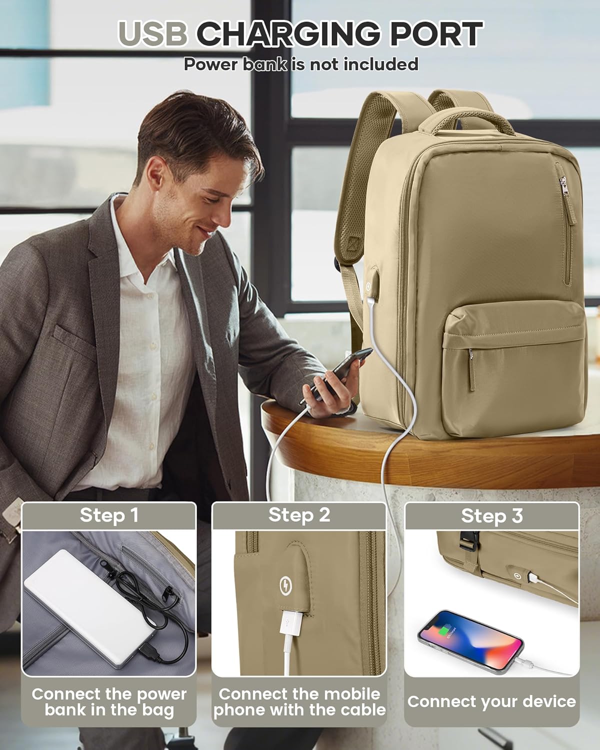 Multikompartments Laptopväska med Justerbar Axelrem