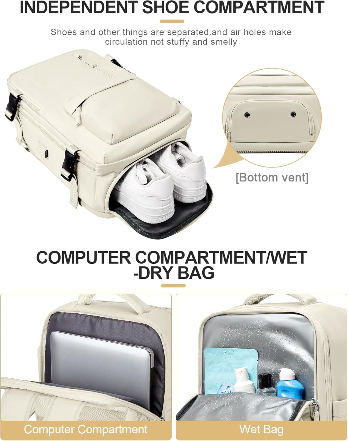 Multikompartments Laptopväska med Justerbar Axelrem