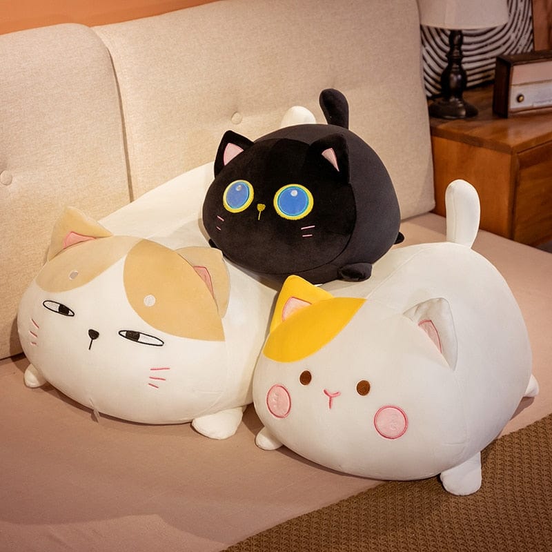 FluffMew Gigantisk Katt Plush | Söt och överdimensionerad mjukisdjur för avkoppling och dekoration