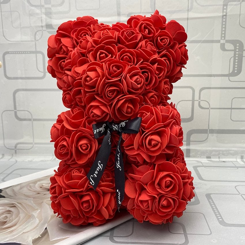 PetalCuddle Evig Rosbjörn | Romantisk konstgjord blomma nalle för Mors dag och firanden