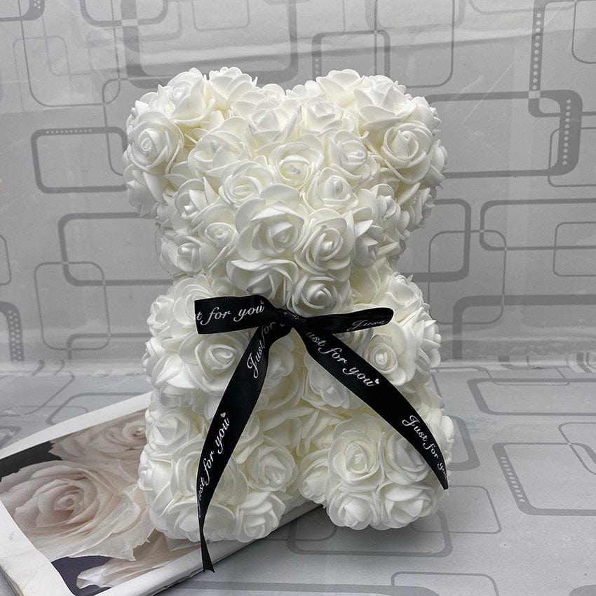 PetalCuddle Evig Rosbjörn | Romantisk konstgjord blomma nalle för Mors dag och firanden