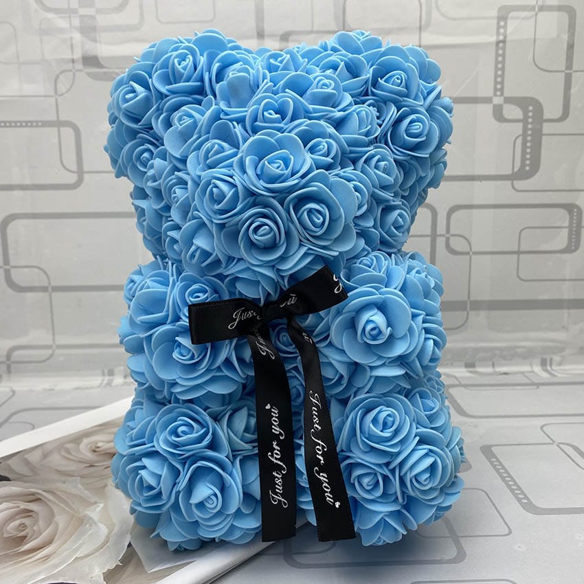 PetalCuddle Evig Rosbjörn | Romantisk konstgjord blomma nalle för Mors dag och firanden