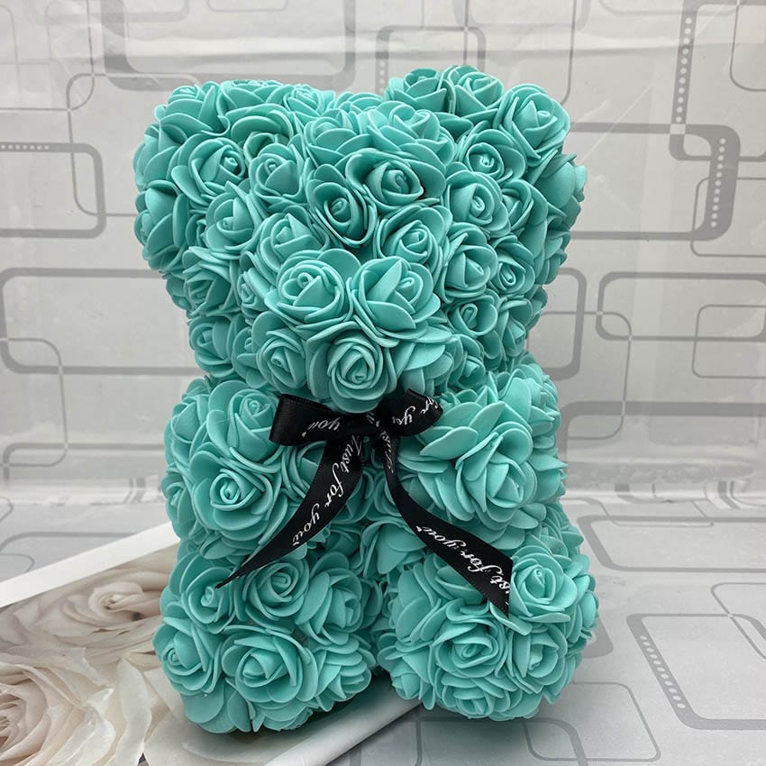 PetalCuddle Evig Rosbjörn | Romantisk konstgjord blomma nalle för Mors dag och firanden