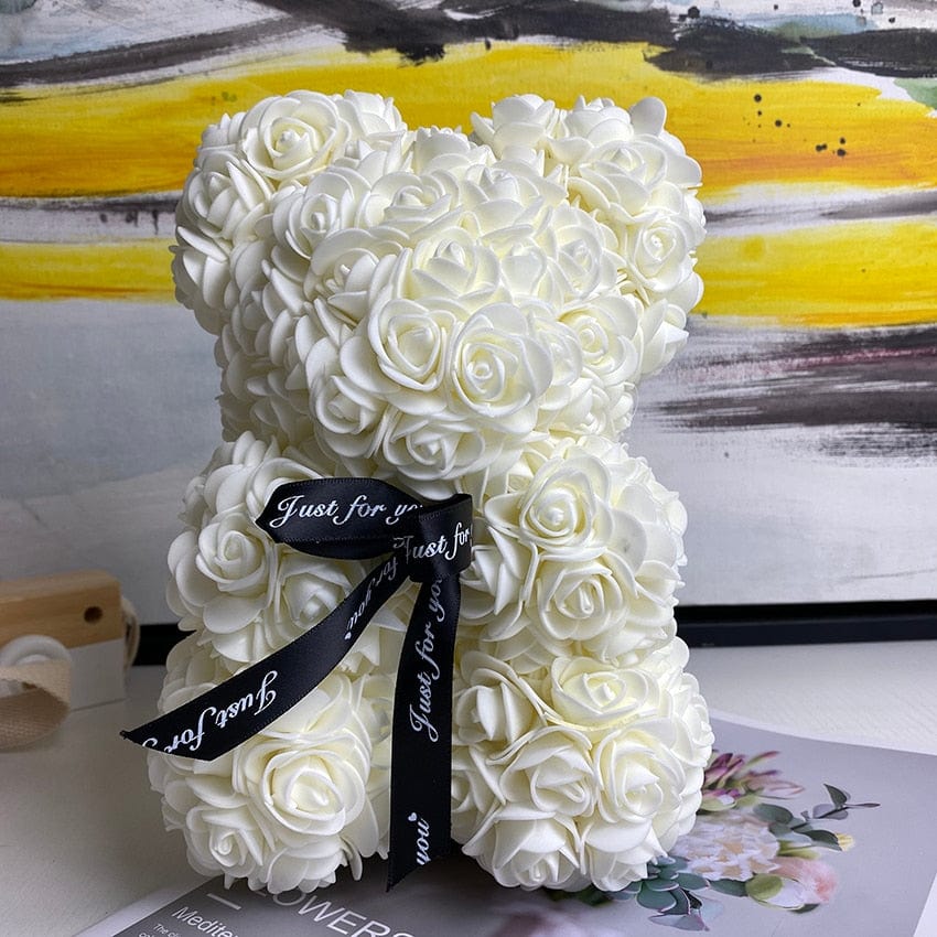 PetalCuddle Evig Rosbjörn | Romantisk konstgjord blomma nalle för Mors dag och firanden